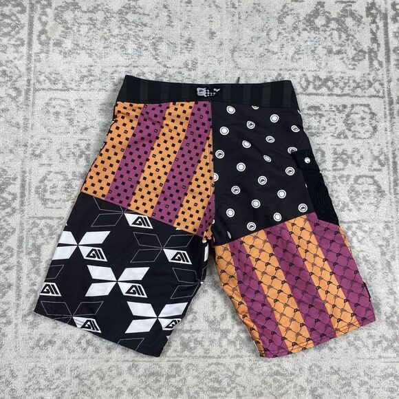 Allyance Mens Rubix Board Shorts Multicolor Patchwork Swim Trunk Bottom Size 32 - Picture 4 of 6